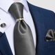 thumbnail image 3 of Corbata Hombre Seda En Caja + Anillo Dorado, Paño Y Colleras gris oscuro Talla Única, 3 of 4