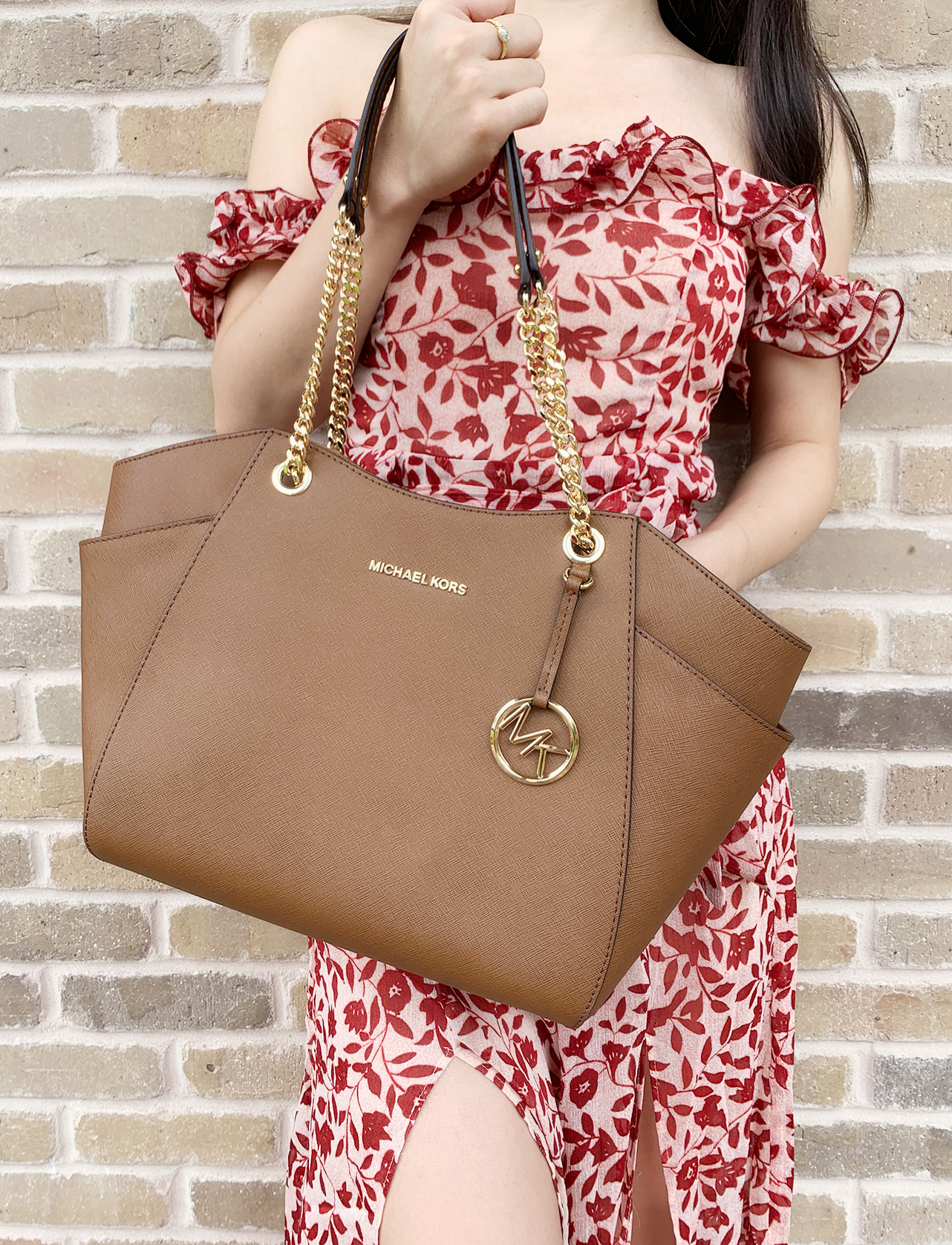 Cartera Michael Kors Jet Set Travel Con Cadena, Café