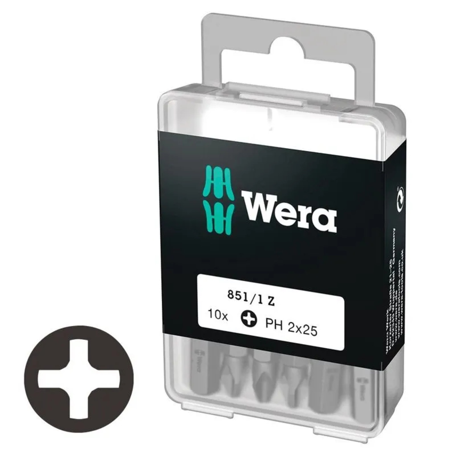 Wera - Caja 10 Puntas Phillips Ph2 X 25 Mm