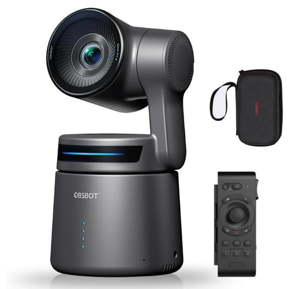 Cámara PTZ OBSBOT Tail AIR NDI con transmisión, control remoto inteligente, cámara web 4K con IA, CMOS de 1.8", apertura f/1.8,