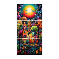 Genérico - Cuadro Arte Mexicano Abstracto 30X60 Cm