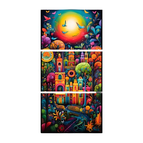 Genérico - Cuadro Arte Mexicano Abstracto 30X60 Cm