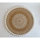 thumbnail image 1 of XmhyTop Juego de 6 Manteletes Redondos Artesanales Bohemio， Fibra de Yute Natural, Colores Negro y Natural, 38 cm, Estilo A, O, 1 of 5