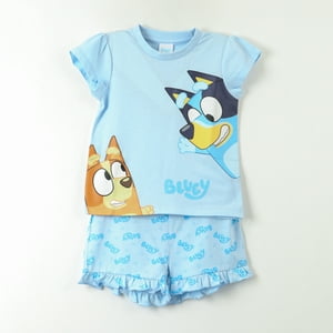 Pijama Manga Corta Niña Celeste Bingo & Bluey