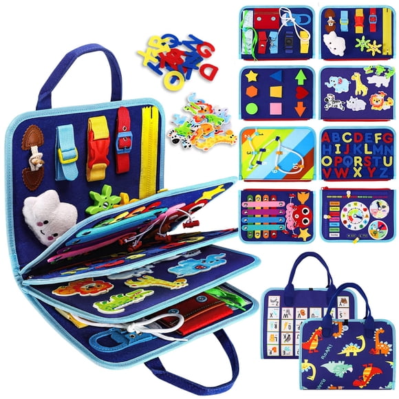 Juguetes Montessori Busy Board Esjay para niños pequeños de 1 a 4 años con hebillas