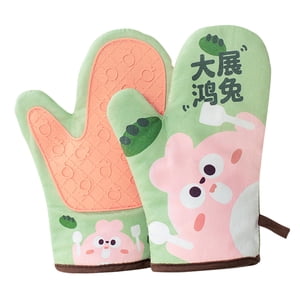 Bothyi - Manoplas De Horno Lavables Con Cordón Material De Silicona Para Hornear Conejo De Barbacoa