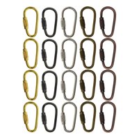 Magideal - 20 Mini Clips De Bloqueo Duraderos Con Cierre En D, Llavero Con Hebilla De Bloqueo De Tornillo Para Uso En Interiores Y Exteriores, Ligero Y Resistent