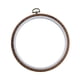 thumbnail image 5 of Marco de aro de anillo de anillo de punto cruzado Círculo decorativo marco de puntada de punto cruzado de costura de madera imitada marco de anillo de 17 cm, 5 of 5