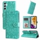 thumbnail image 3 of Funda tipo cartera FOXDOCK para Samsung Galaxy M15 5G , diseño girasol en relieve, cuero PU, cierre magnético, soporte y tarjetero, 3 of 5