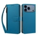 thumbnail image 1 of Funda Tipo Billetera para iphone17 Promax con Soporte y Bolsillo con Cierre Azul, 1 of 1