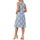 thumbnail image 3 of INSPIRE CHIC Vestido sin mangas bohemio con estampado Ikat para mujer, vestido casual midi con bolsillos azul M, 3 of 6