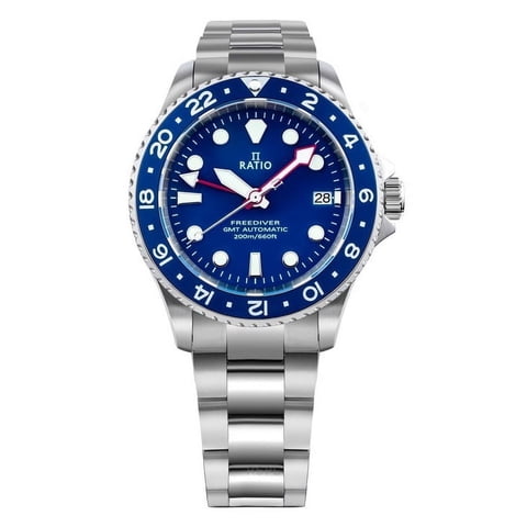 Reloj Analógico Ratio Freediver Gmt Azul Hombre