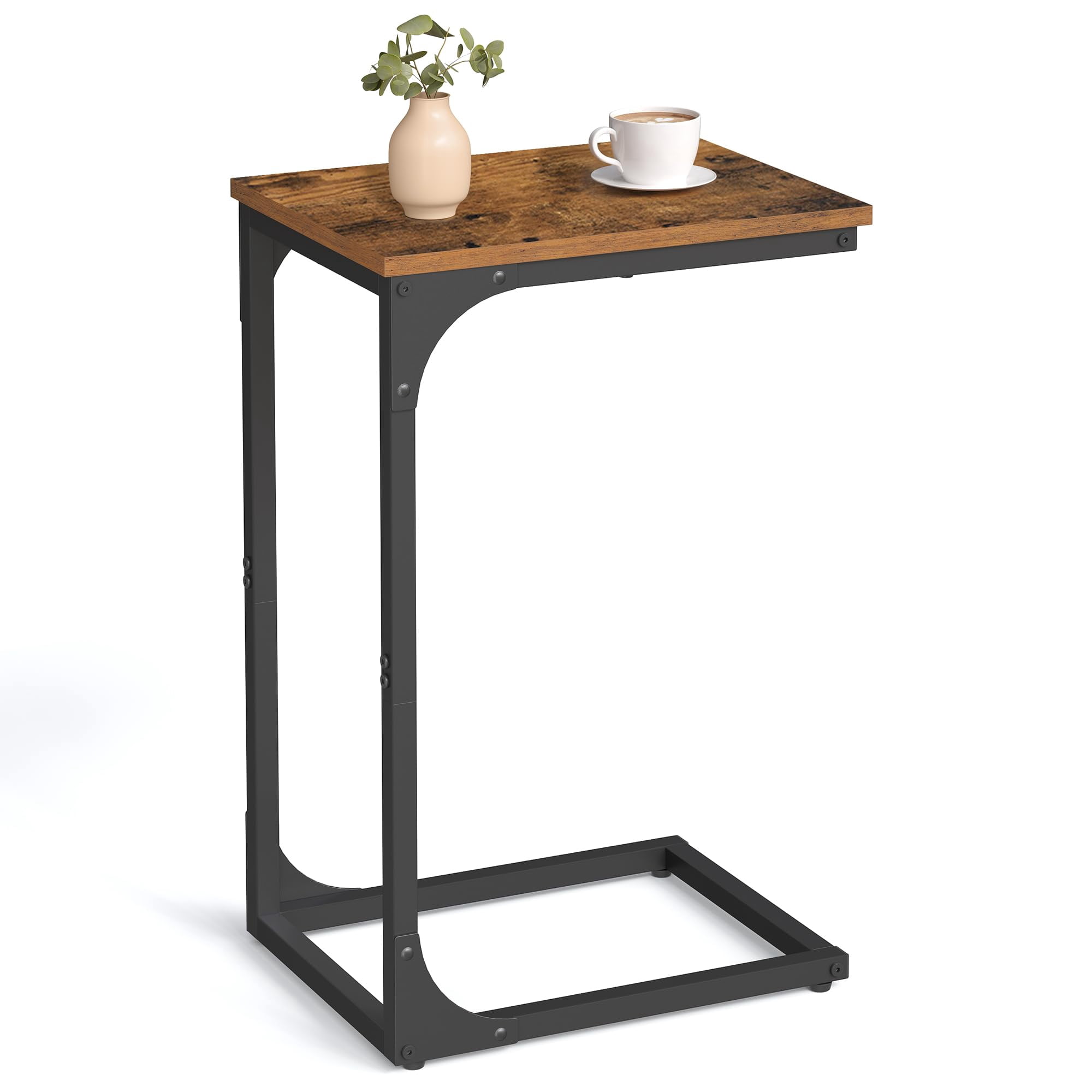 Mesa Auxiliar Vasagle En Forma De C Para Sofá O Sofá Con Estructura De Metal