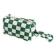thumbnail image 2 of Neceser De Lona Organizador Estuche De Almacenamiento Con Asa Correa Cosmético Bolsa Verde Blanco A Cuadros, 2 of 5