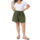 thumbnail image 2 of Agnes Orinda Pantalones Cortos de Mujer de Talla Grande Pierna Ancha Suelta con Cordón Talle Alto Vacaciones en la Playa 2026 Verano Casual con Bolsillo 2X Verde Militar, 2 of 6