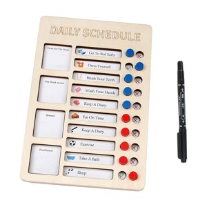 Bothyi - Tablero De Notas Con Horario Diario, Tabla De Rutina Portátil Colgante O De Pie, 15X22Cm