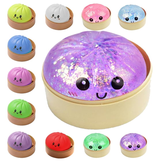 Pelota antiestrés squishy QPGJPD con forma de dumplings, juguete sensorial