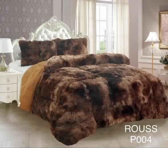 Aladdins Shop - Cobertor De Invierno Peludo Con Chiporro 2 Plazas Cafe Jaspeado