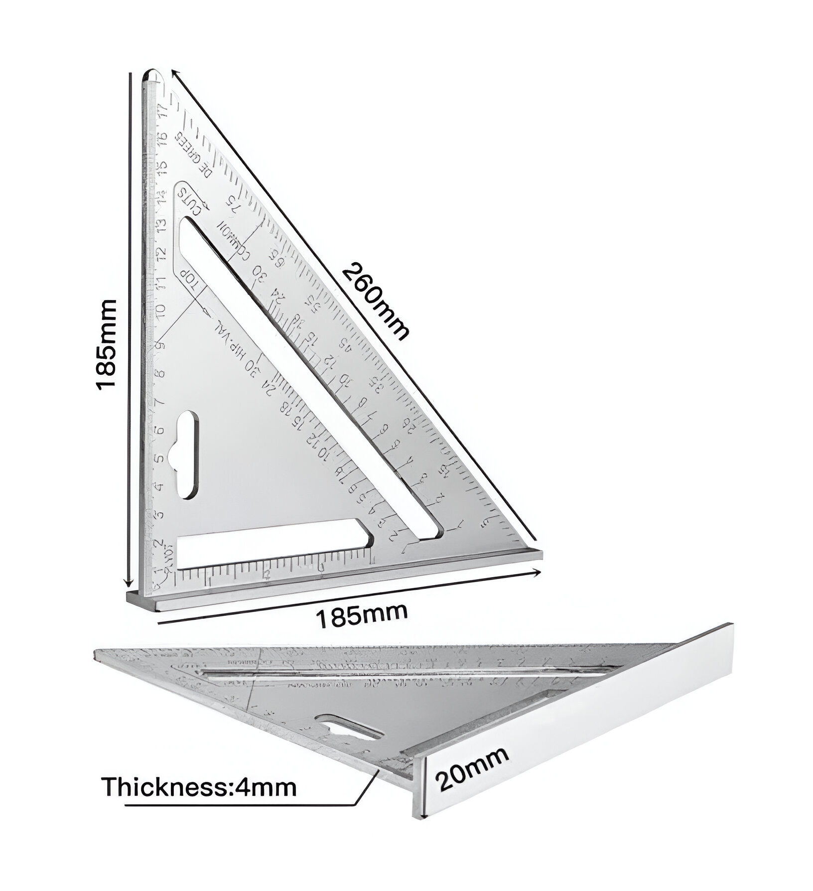 Disparo - Escuadra De Medición Rápida De Aluminio Para Carpintería