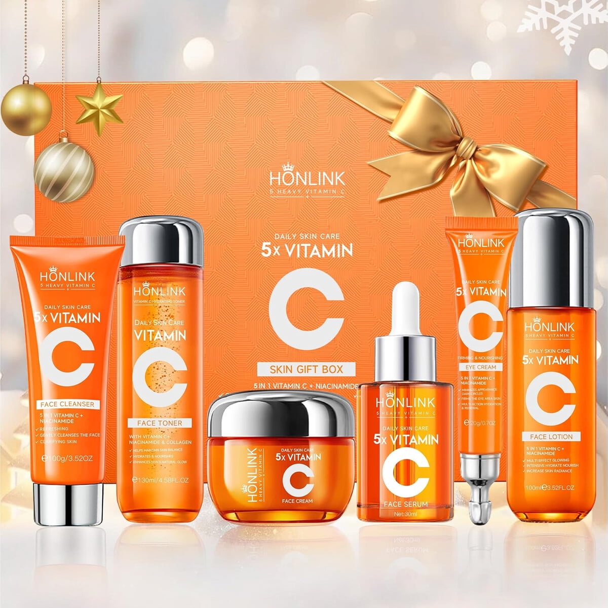 Set Cuidado Facial Honlink 6 Piezas 5x Vitamina C