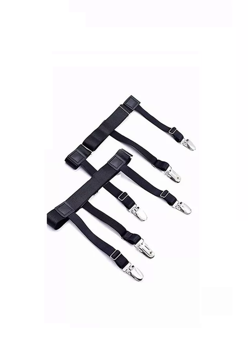 Genérico - Suspensor, Sujetador Camisa Hombre Tirantes, Negro