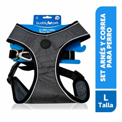 Set Arnés Pechera Y Correa Para Perro Talla L 1 Un Buddy Pet