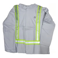 Metalfer - Chaqueta Para Soldador De Cuero Kp C/Reflectante Gris Xl