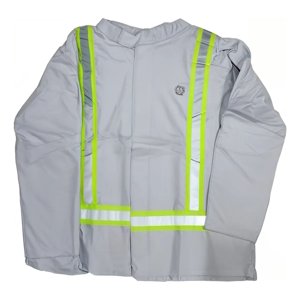 Metalfer - Chaqueta Para Soldador De Cuero Kp C/Reflectante Gris L