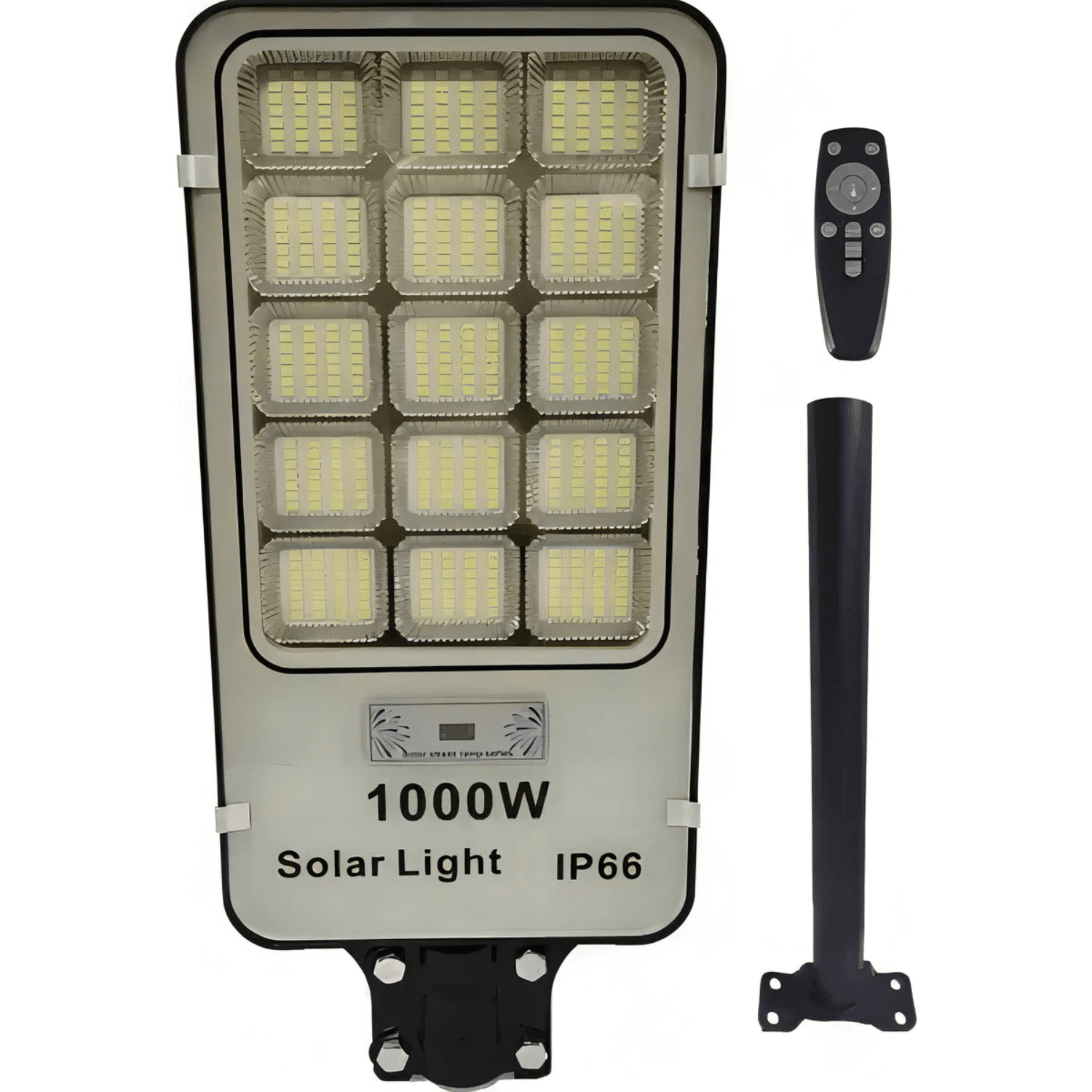 Genérico - Foco Solar Led 1000w Alumbrado Público Sensor De Movimiento Negro Blanco Frío