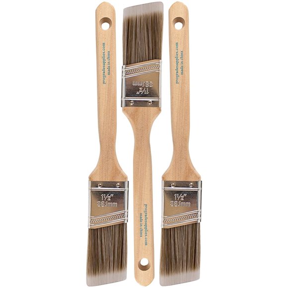 Set de brochas angulares Pro Grade de calidad profesional, 3 piezas, 3.8 cm