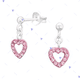 thumbnail image 2 of Pendientes con forma de bola corazón colgante con cristal, 2 of 2