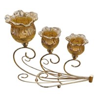 Genérico - Portavela Triple Estilo Flor Adorno Hogar Decorativo Jhn