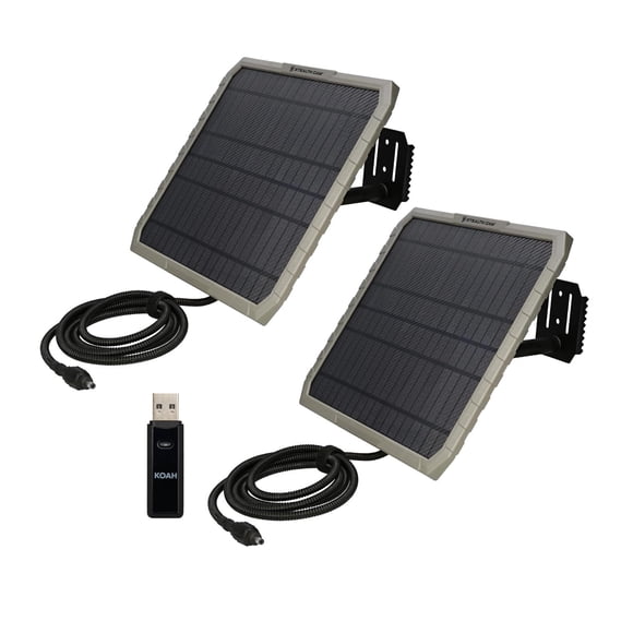 Panel solar Stealth Cam FieldMAX EX de 10 pulgadas (paquete de 2) con lector de tarjetas
