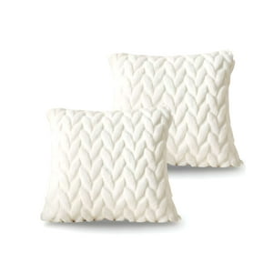 Genérico - Pack De 2 Fundas De Cojines Diseño Espiga 45Cm X 45 Cm Blanco