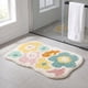 thumbnail image 4 of Alfombra de baño REGALWOVEN antideslizante, felpudo peludo para el suelo del baño, bañera y ducha Flor-1 16" x 24", 4 of 6