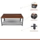 thumbnail image 3 of Mesa de centro metal madera oscura walnut enrejada 106x60, 3 of 4