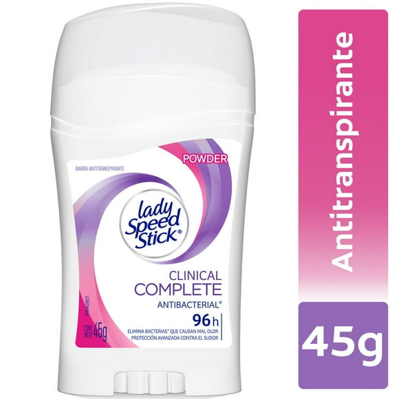 Desodorante Lady Speed Stick Barra powder clinical Mujer, 45 g