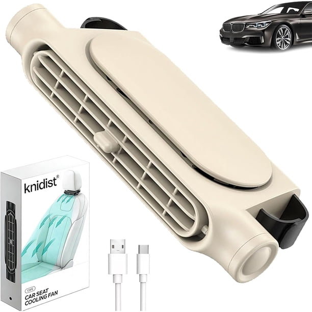 Ventilador asiento coche trasero USB recargable enfriamiento cuello 3 velocidades niños adultos