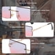 thumbnail image 4 of Gafas de sol rectangulares sin montura retro para mujer y hombre, lentes tintadas, montura de metal dorado, gafas cuadradas vintage sin montura., 4 of 6