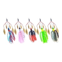 Magideal - Señuelos De Pesca Giratorios, 5 Uds., Señuelos Para Trucha, Gambas De Seda, Cuchara Giratoria, Señuelos De Lubina Para Panfish, Trucha, Perca, Lubina