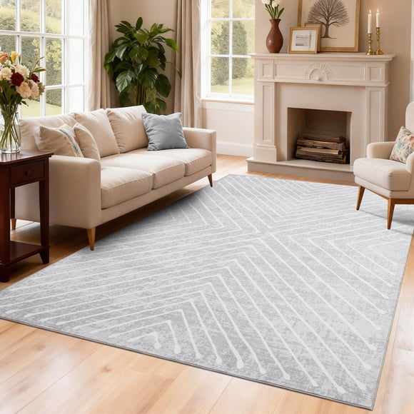 Alfombra ROYHOME 183 × 274 cm Geométrica Lavable Moderna