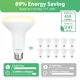 thumbnail image 5 of Bombilla LED DEGNJU BR30 de 7 W, 650 lm, 2700 K, regulable, paquete de 6, 5 of 8