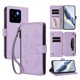 thumbnail image 1 of Funda Cartera Mariposa para [Xiaomi 14] con Soporte y Cremallera Morado claro, 1 of 6