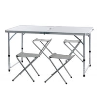 Importclick - Mesa Camping Plegable Simple 120X60Cm Con 4 Sillas