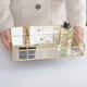 thumbnail image 4 of Bandeja rectangular de vidrio y metal vintage, 4 of 6