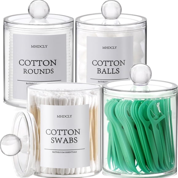 Juego De Organizadores De Baño Paquete De 4 Con Soporte Qtip 350 Ml