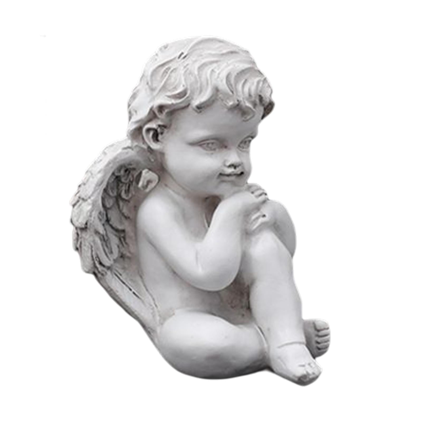 Bothyi - Figuras De Querubín Con Ala De Estatua De Ángel Bebé, Ilustraciones Para Escritorio, Patio, Dormitorio, 10,5 Cm X 8 Cm