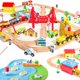 thumbnail image 1 of Set de trenes de madera SYNCFUN Urban Journey con 110 piezas para niños de 3 a 8 años, 1 of 7