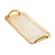 thumbnail image 3 of Bandeja Rectangular Para Servir, Organizador De Tocador De Baño, Mesita De Noche, Borde Dorado ámbar, 3 of 5