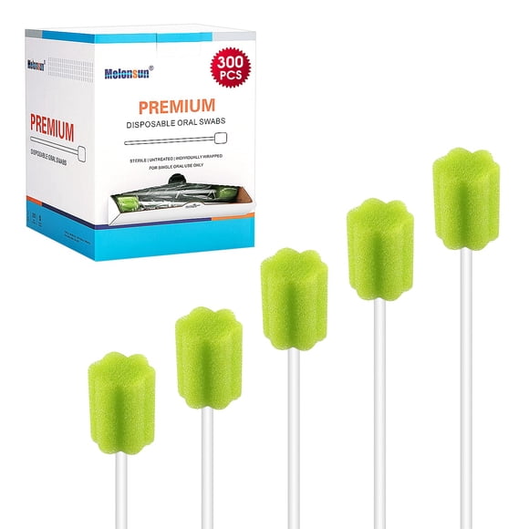 Hisopos Orales Melonsun 300 uds sin sabor, esterilizados y desechables